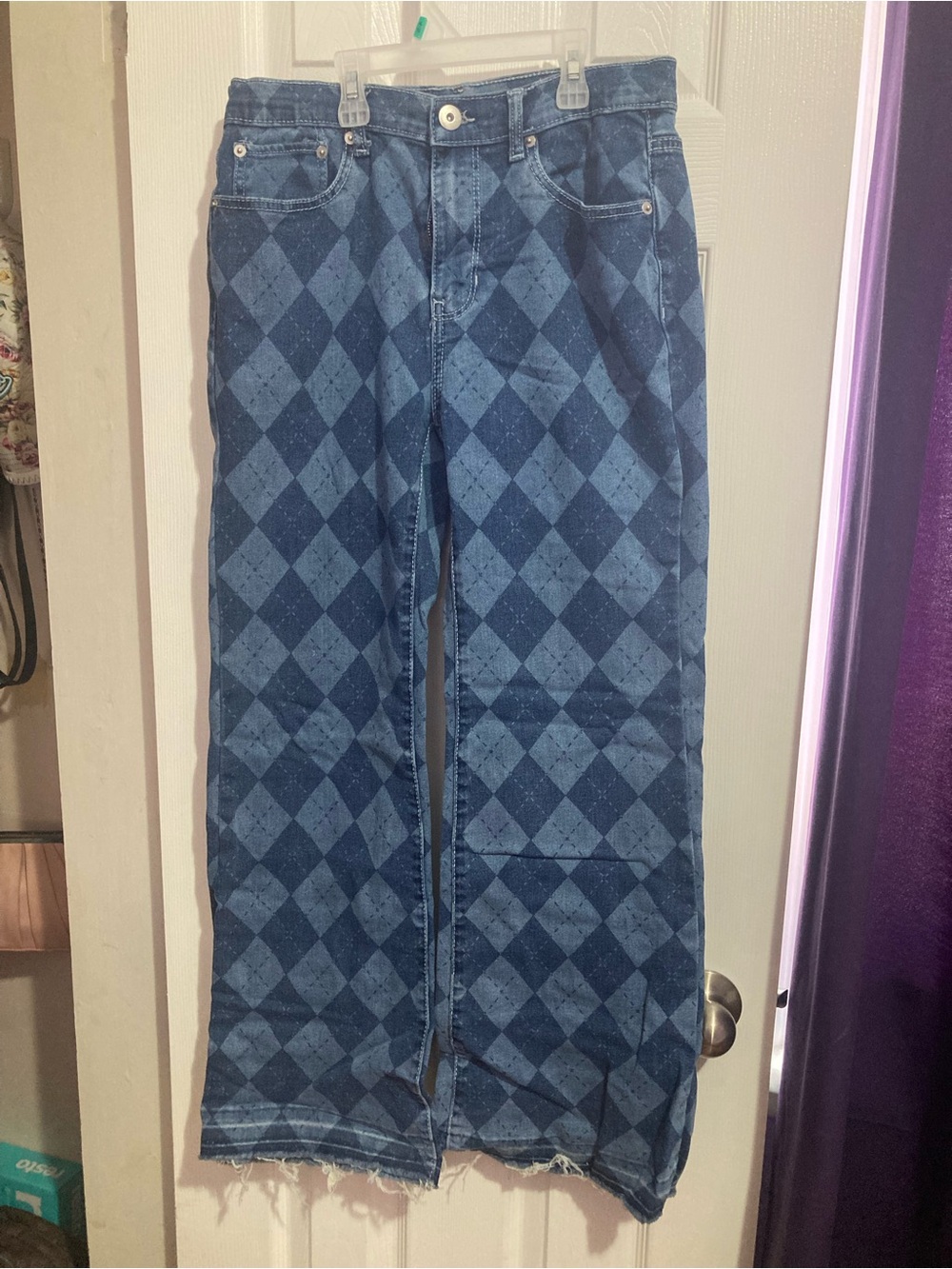 Checkered high rise size 8 women’s jeans